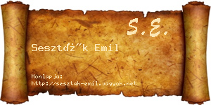 Seszták Emil névjegykártya